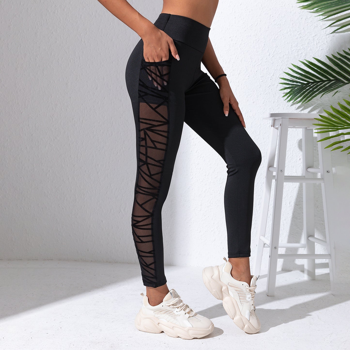 Mesh Stitching Yoga pants
