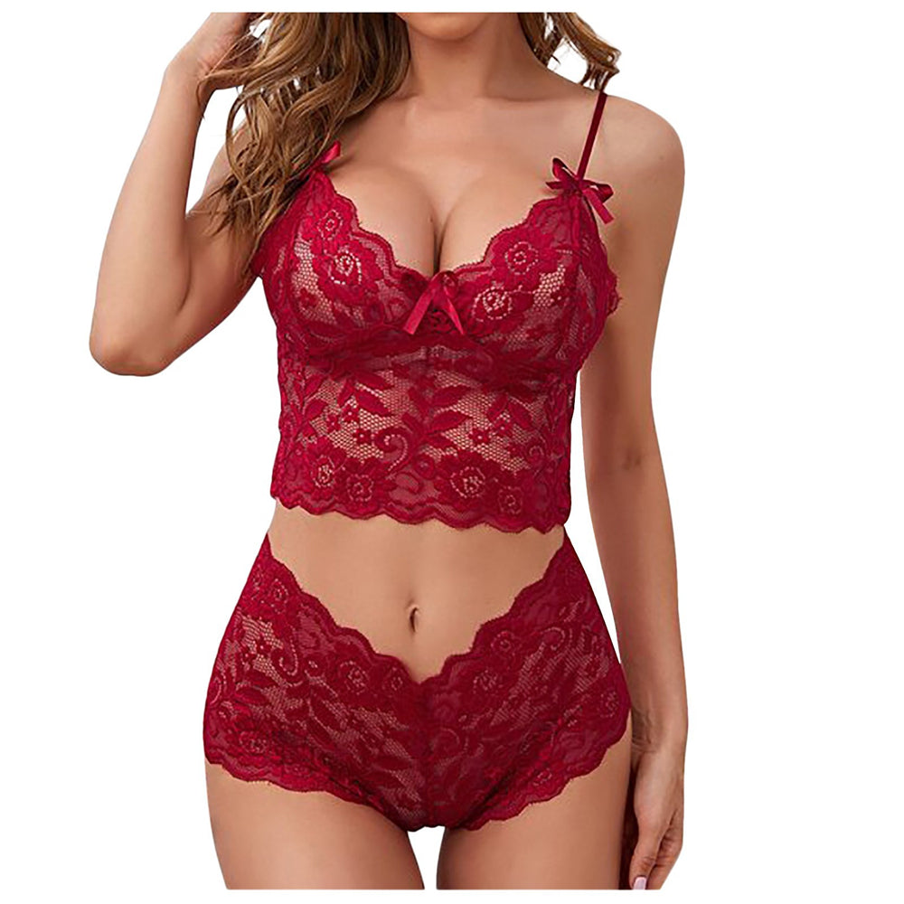 SHEER LACE LINGERIE SET