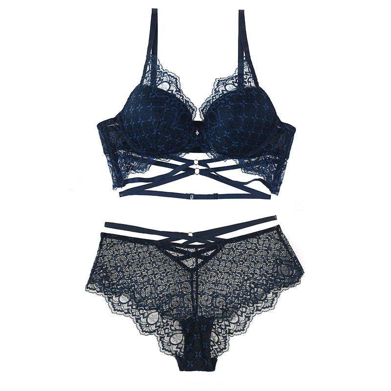 LACE TRIM PADDED LINGERIE SET
