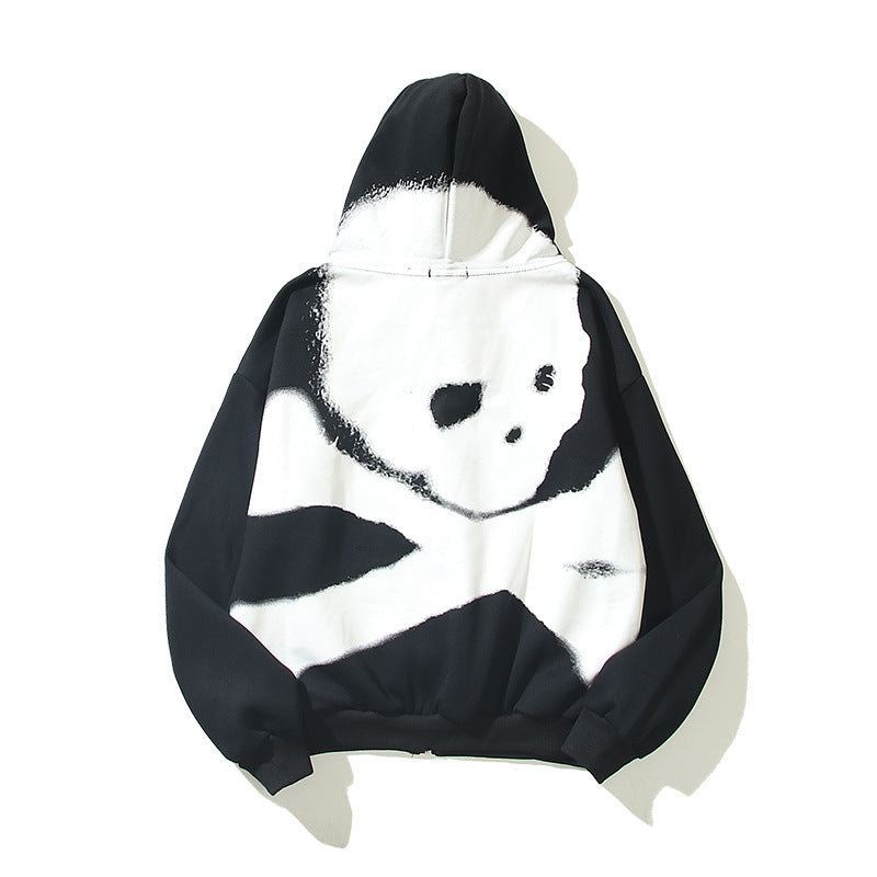 PRINTED OVERSIZED ZIPPER HOODIE