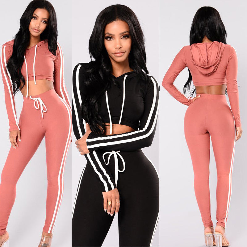 LONG SLEEVE CROPPED HOODIE WITH SKINNY PANTS