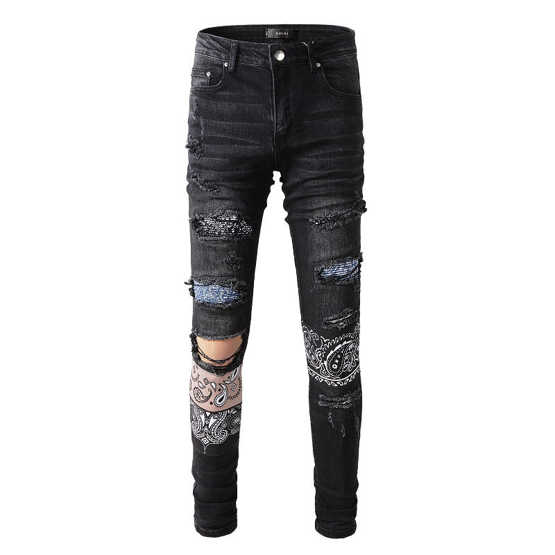 KNEE TORN SLIM FIT JEANS