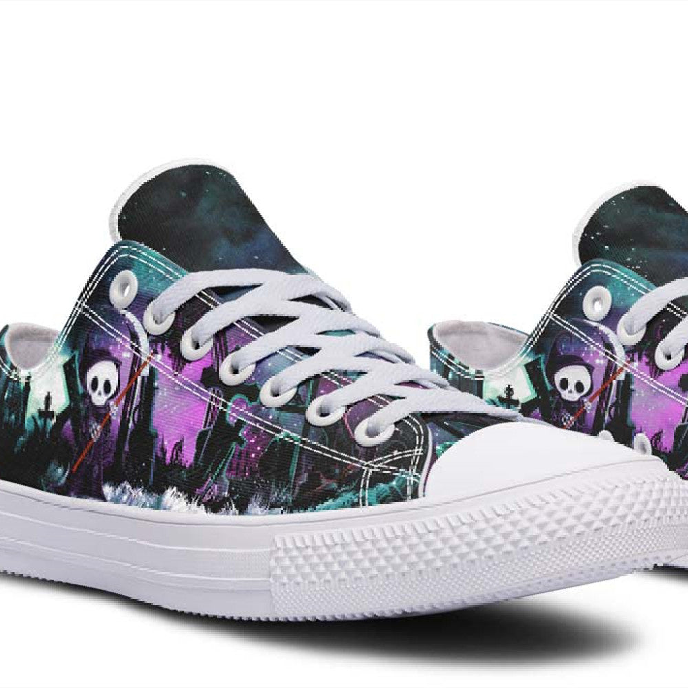 DEATH SKULL PRINT DESIGN SHOES