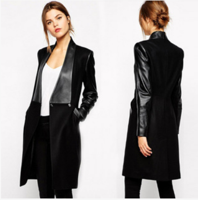 LEATHER OPEN CHEST COAT