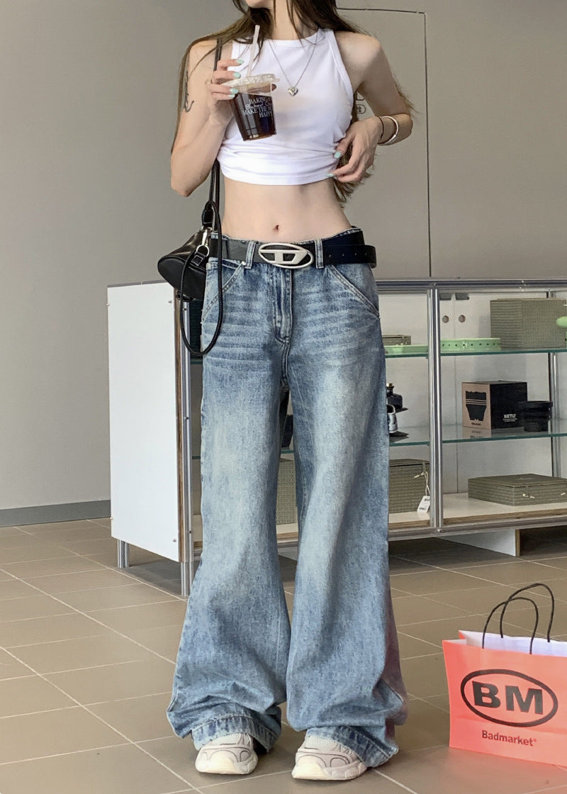 Wide Leg Jeans Straight Mop