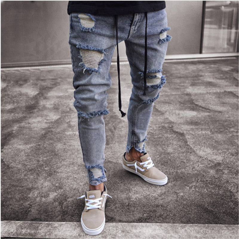 CLEAN TORN RIPPED JEANS