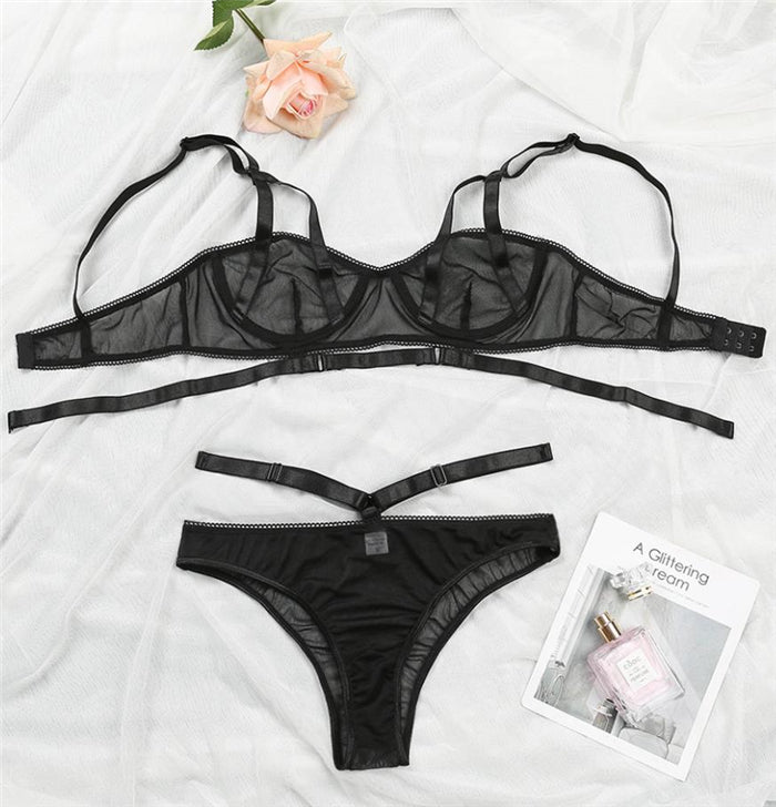 SHEER CUT-OUT LINGERIE SET