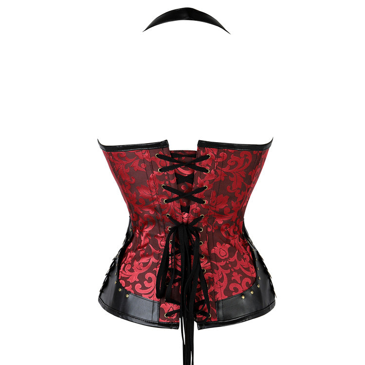 BUCKLED HALTER LACE-UP CORSET