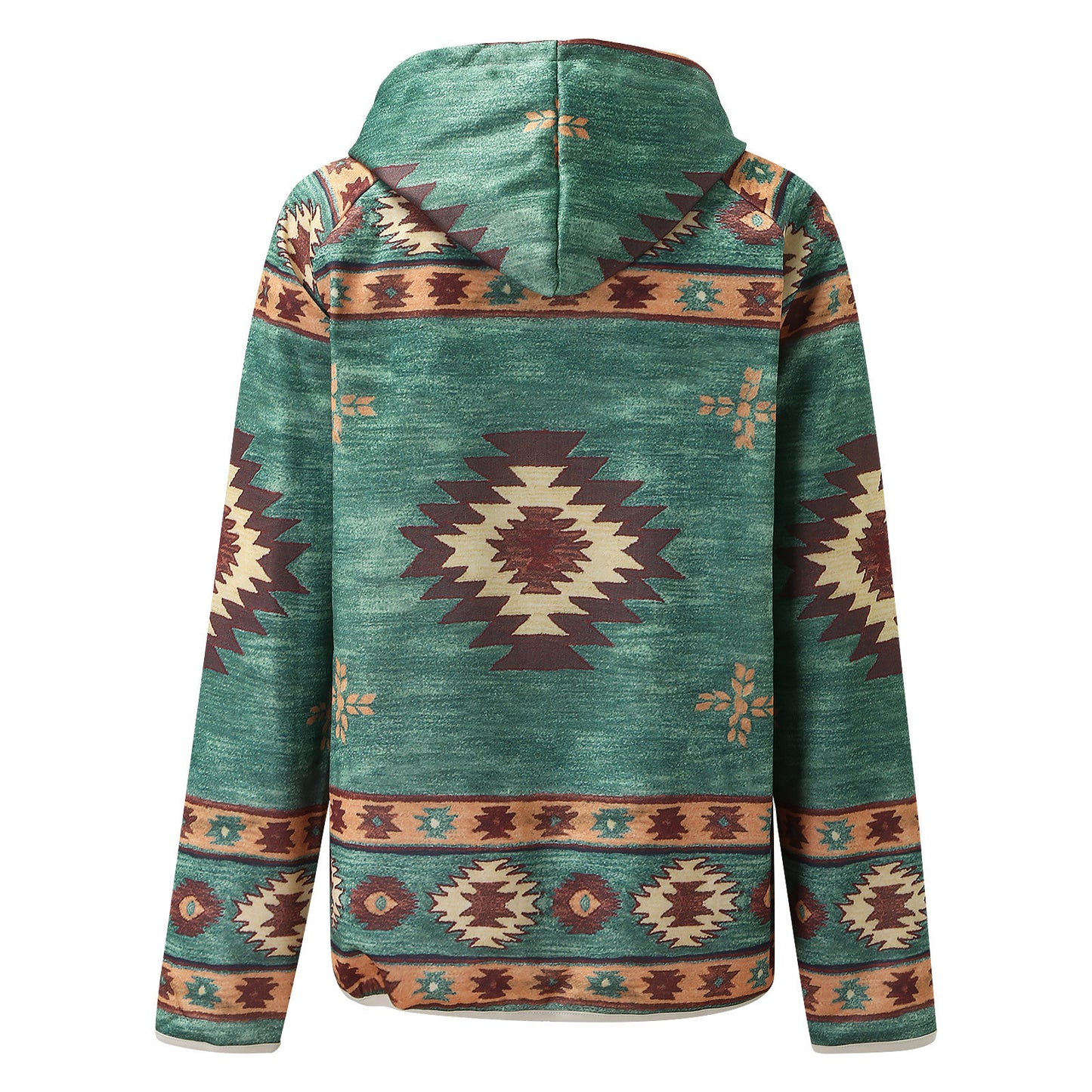 Leisure Printed V-neck Hooded Color Sweater