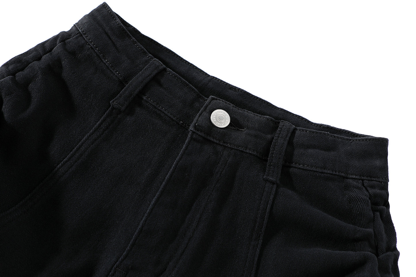 Denim Wide Leg Drawstring Design High Waisted Shorts