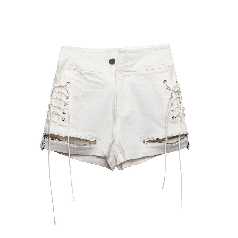 ZIPPER DRAWSTRING SHORTS