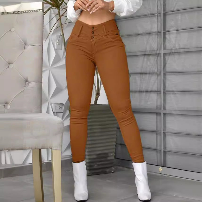 Casual High Waist Tight Pants