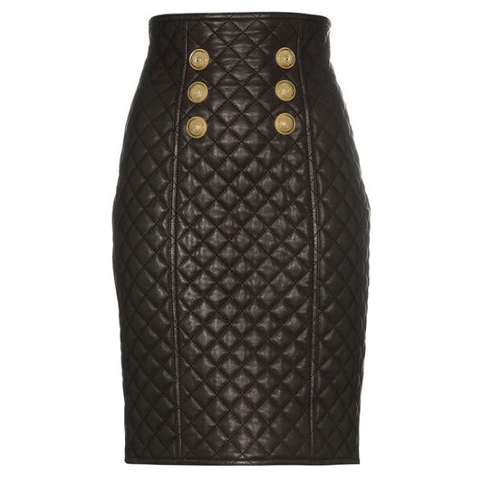 QUILTED ZIPPER PENCIL SKIRT