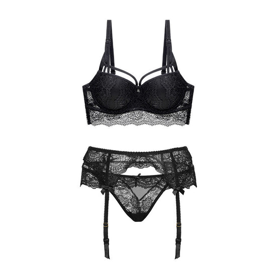 LACE TRIM PADDED LINGERIE SET