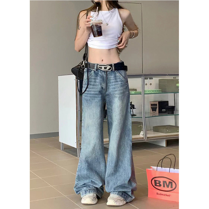 Wide Leg Jeans Straight Mop