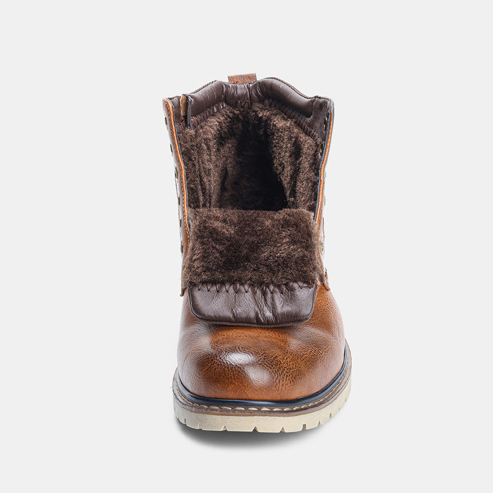 FUR LINING LEATHER BOOTS