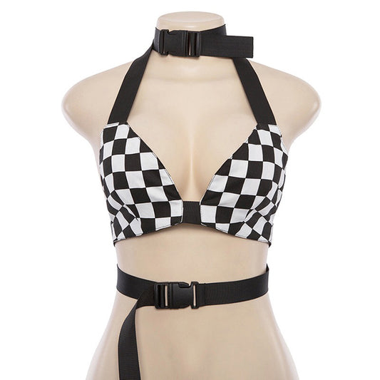 Black And White Checkered Corset