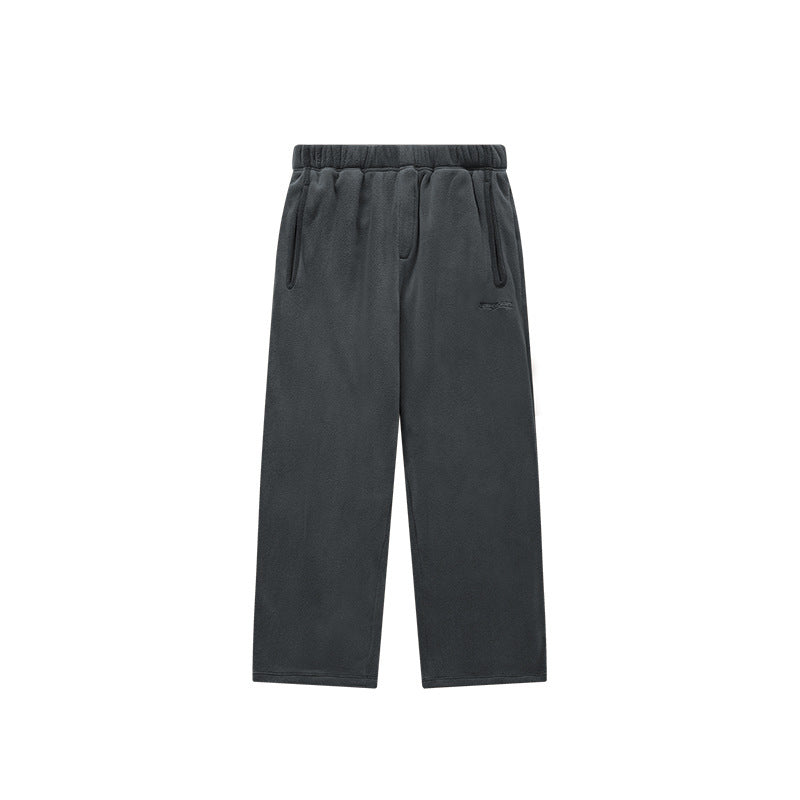 Straight Loose Double-sided Polar Fleece Pants