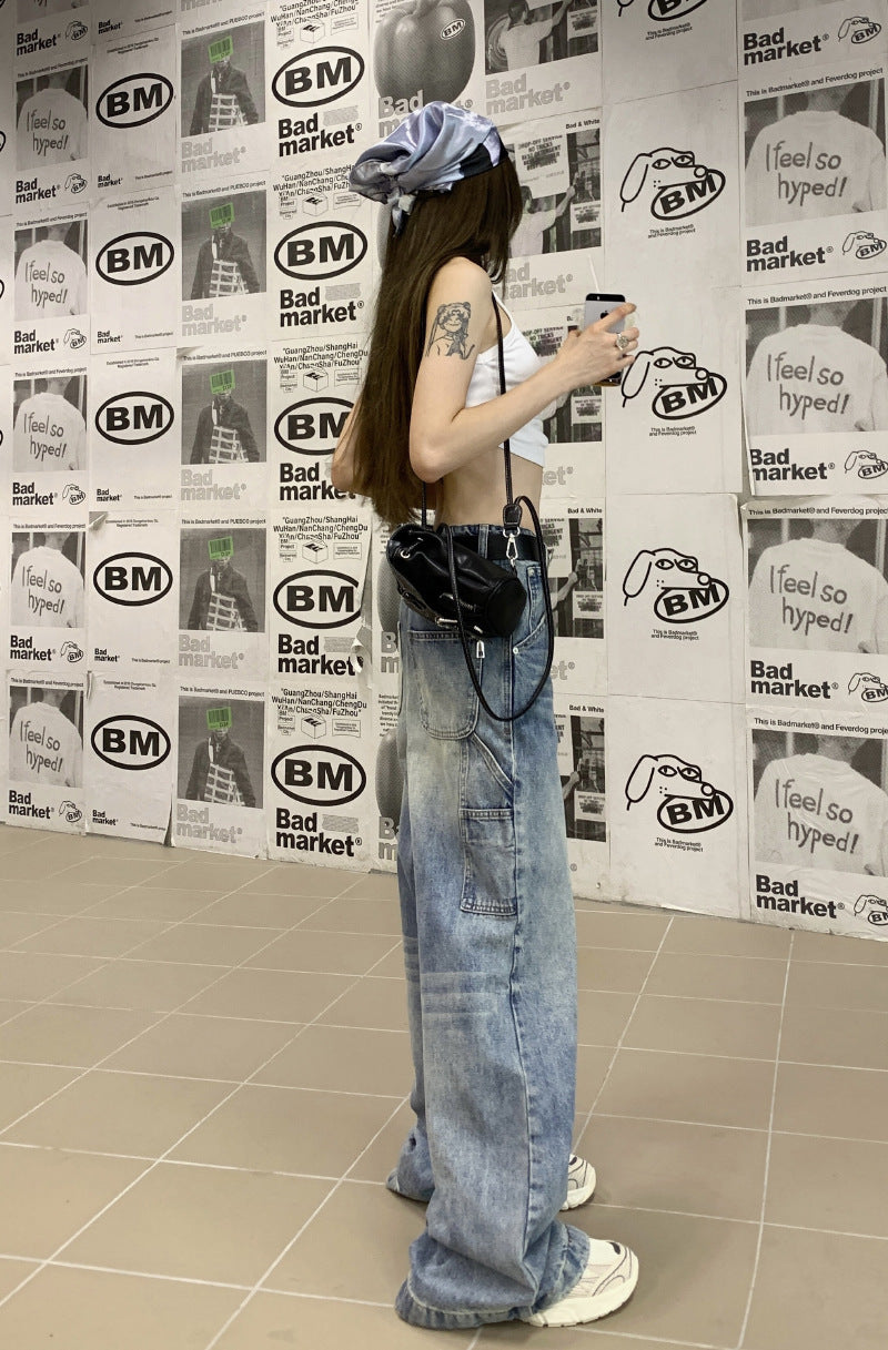 Wide Leg Jeans Straight Mop