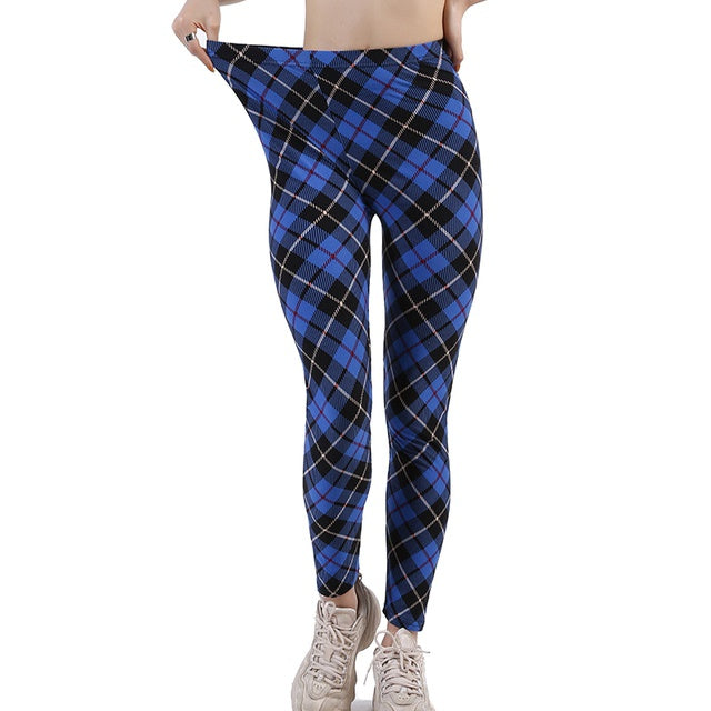 CHECKERED SKINNY PANTS