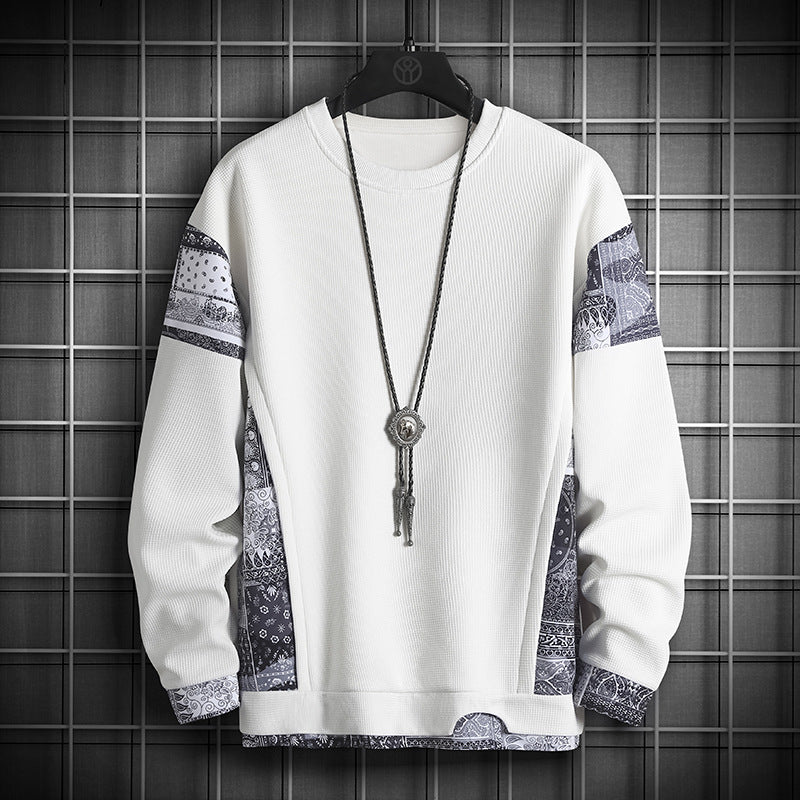 ETHNIC CREW NECK PAISLEY PRINT PULLOVER