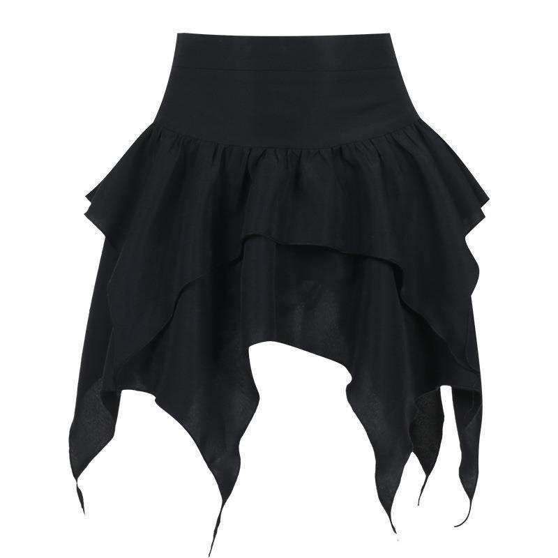 Slim-fit Irregular Hem Bubble Skirt Women