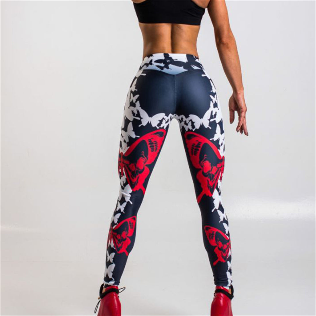 BUTTERFLY PRINT LOW-WAIST LEGGING