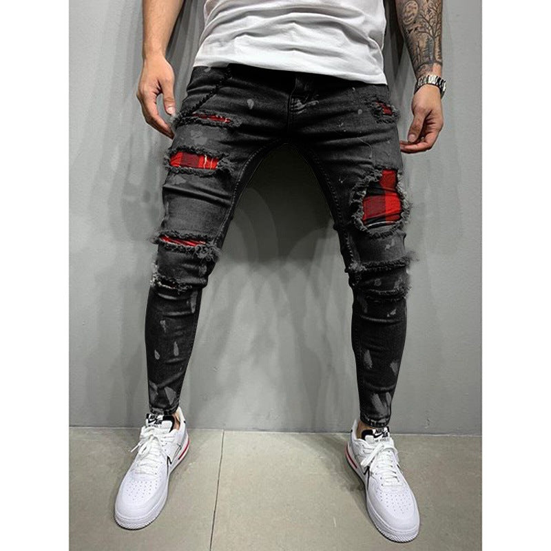 SKIN FIT SEXY RIPPED JEANS