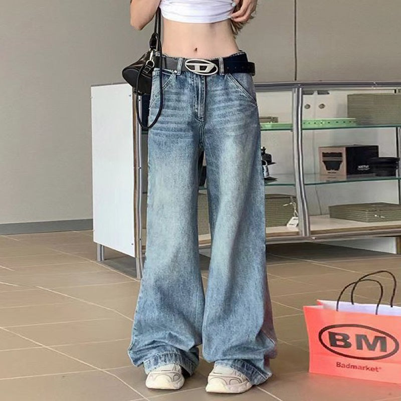 Wide Leg Jeans Straight Mop