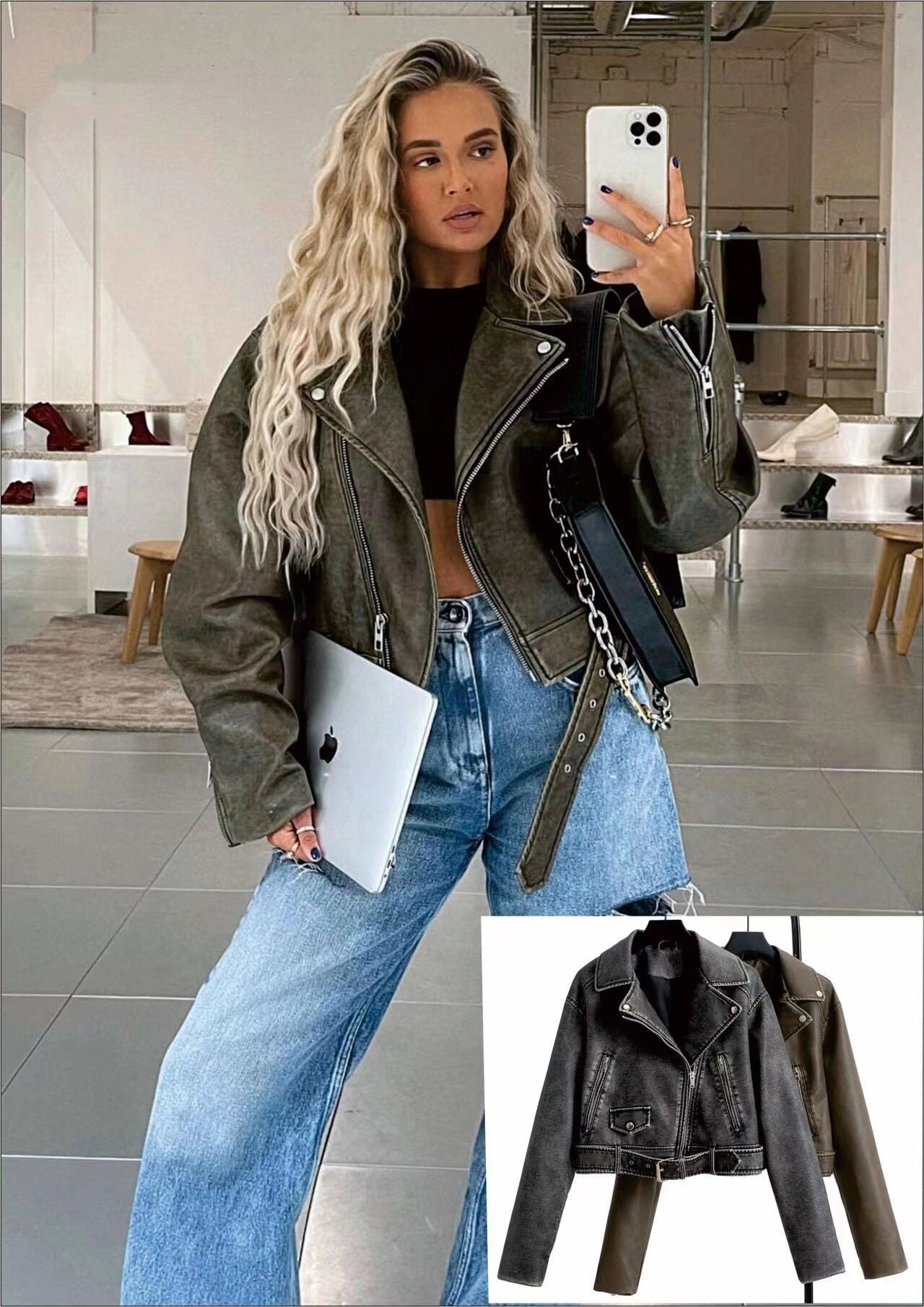 Washed Leather Leather Jacket