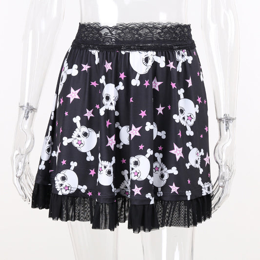 PUNK LACE TRIM SKIRT