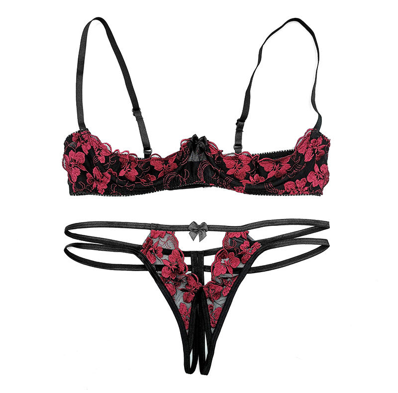 LACE DEMI CUP LINGERIE SET