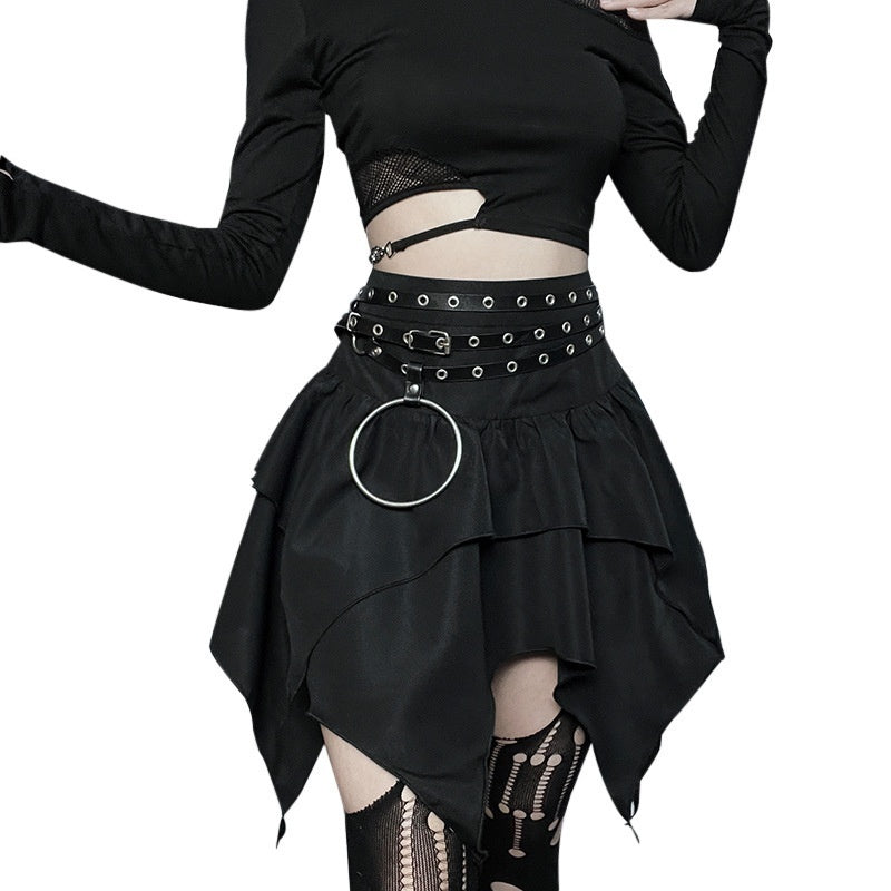 Slim-fit Irregular Hem Bubble Skirt Women