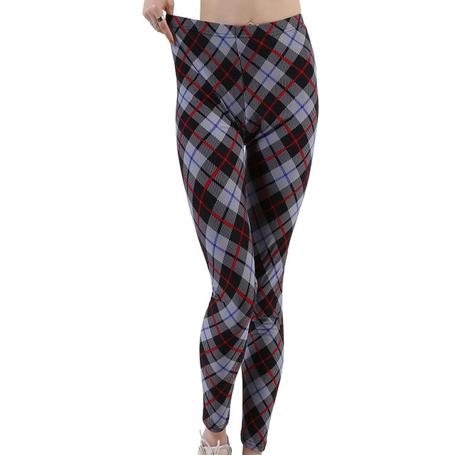 CHECKERED SKINNY PANTS