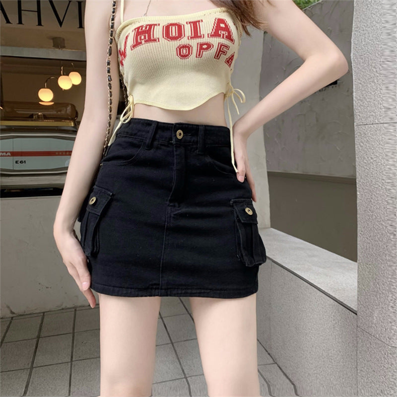 Black Denim Skirt Women