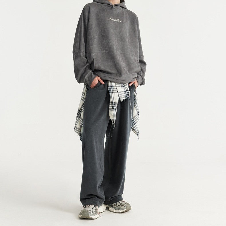 Straight Loose Double-sided Polar Fleece Pants