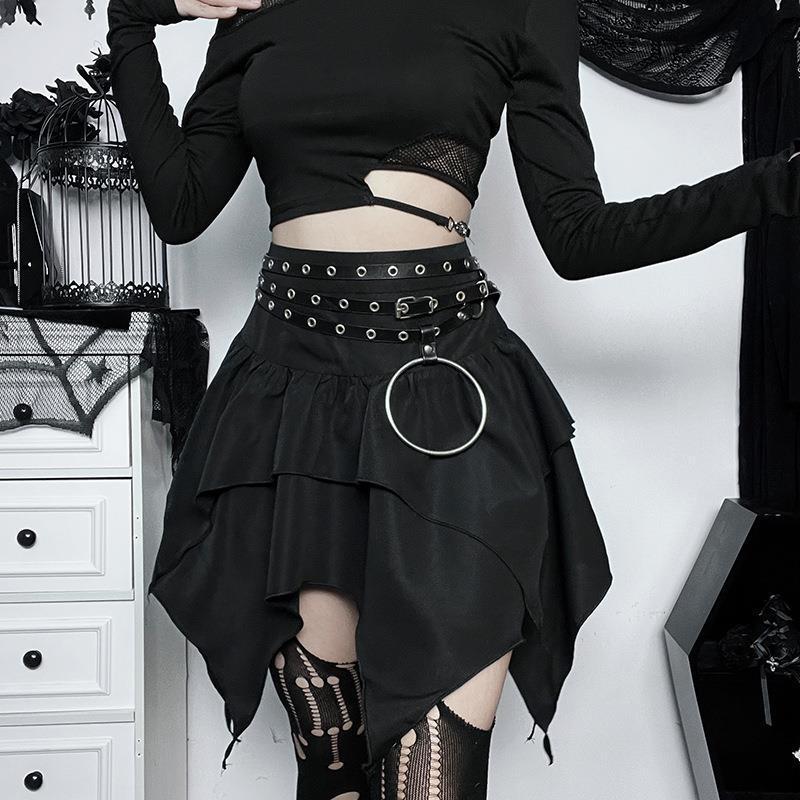 Slim-fit Irregular Hem Bubble Skirt Women