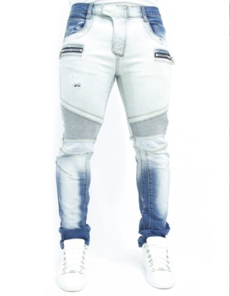 TWO ZIPPER SLIM FIT JEANS