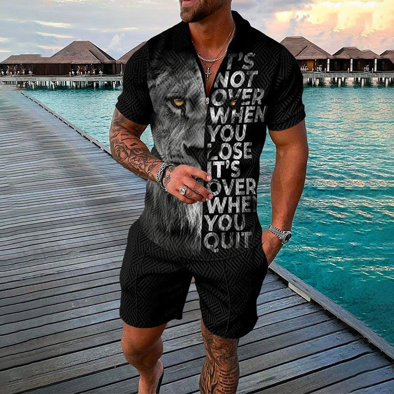 LION SOLID PRINT SUMMER SUITS