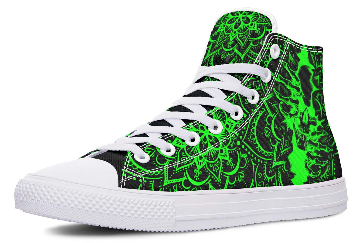 GREEN PRINTED SKULL SHOES