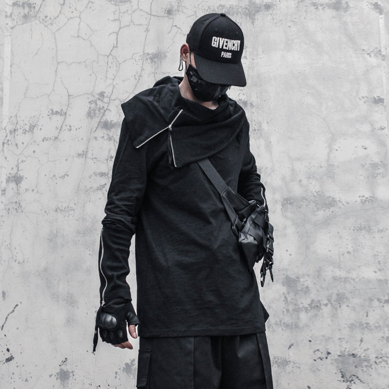 LONG SLEEVE HIGH COLLAR STREETWEAR SWEATSHIRT