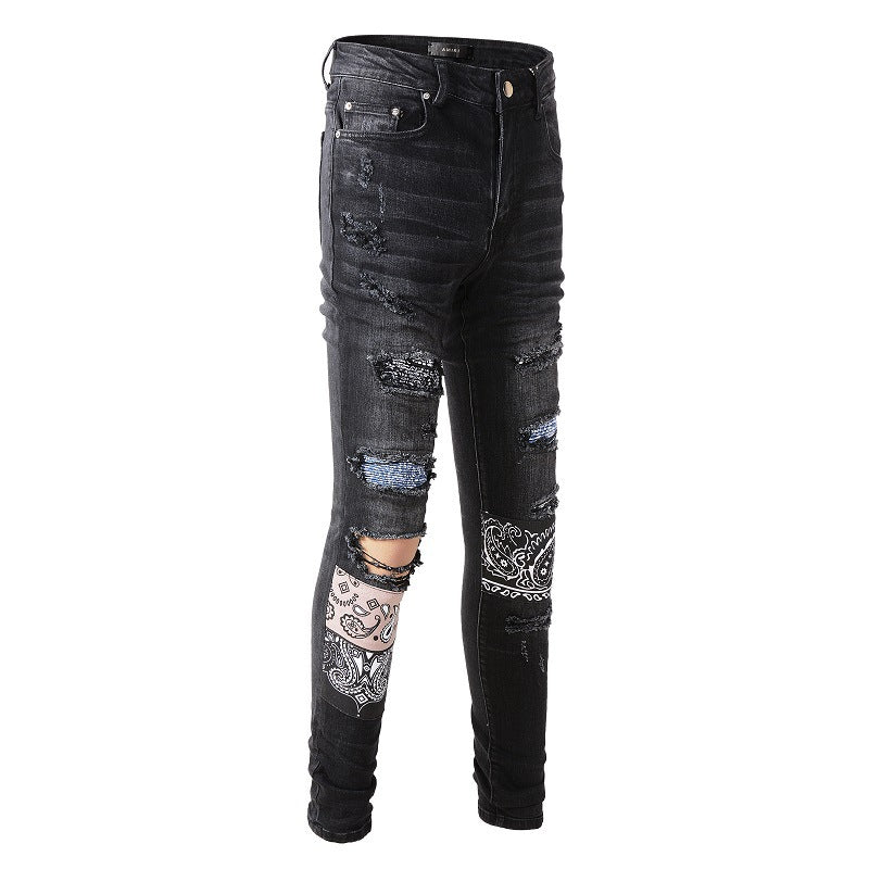 KNEE TORN SLIM FIT JEANS