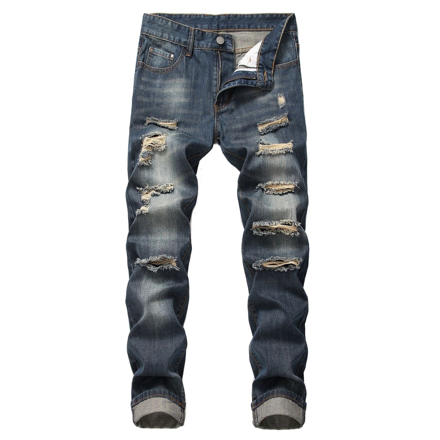 WRINKLE TORN JEANS