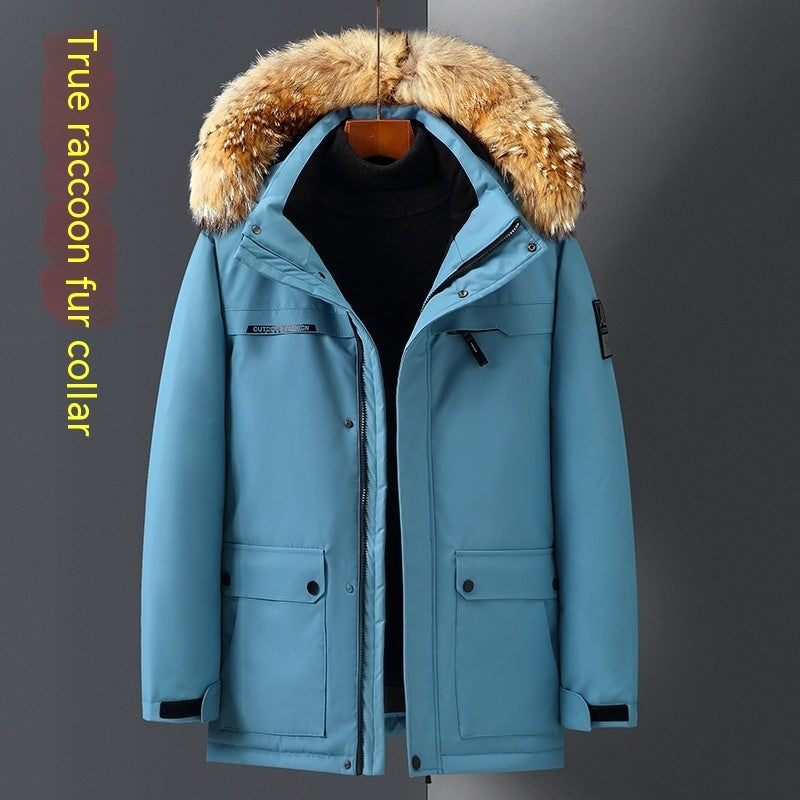 Mid-length Thicken Big Fur Collar Jacket