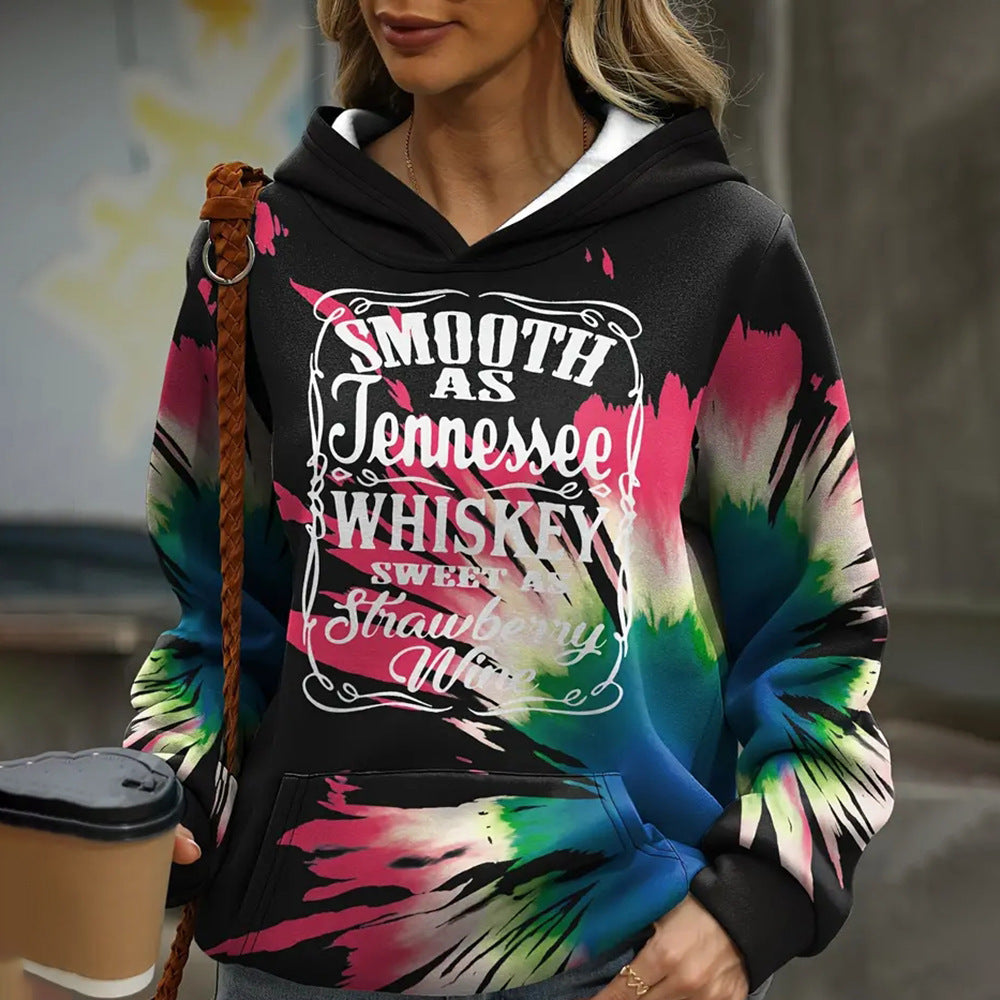 Gradient Coloring Printing Hoodie