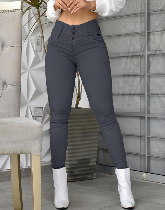 Casual High Waist Tight Pants