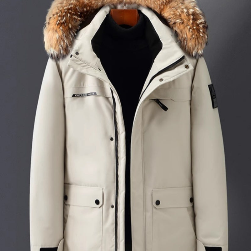 Mid-length Thicken Big Fur Collar Jacket