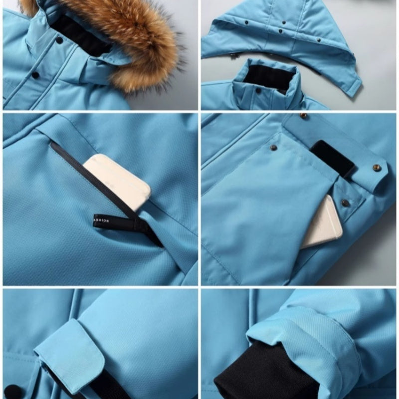 Mid-length Thicken Big Fur Collar Jacket