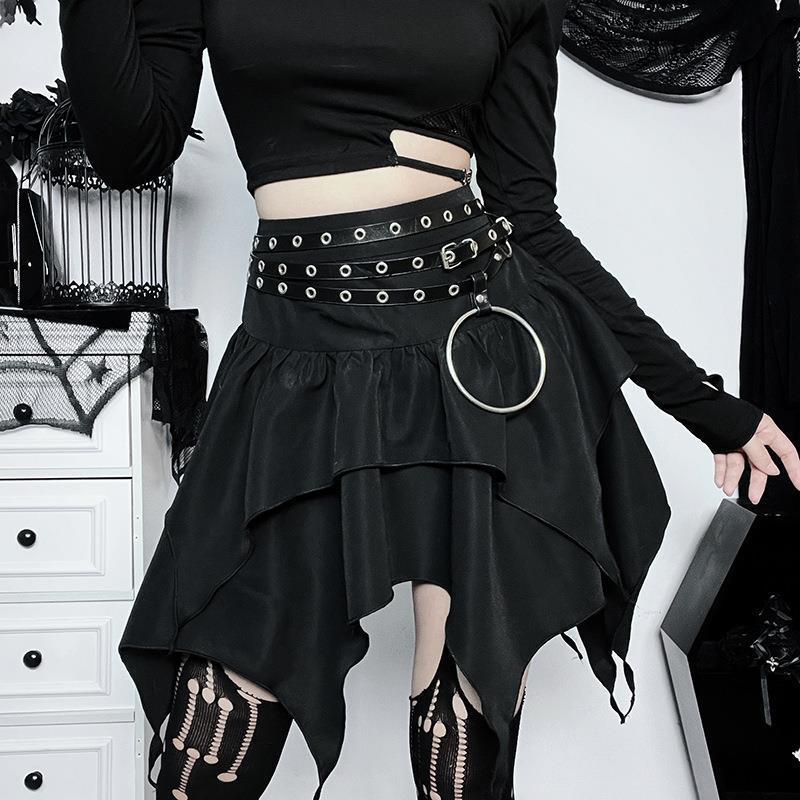 Slim-fit Irregular Hem Bubble Skirt Women