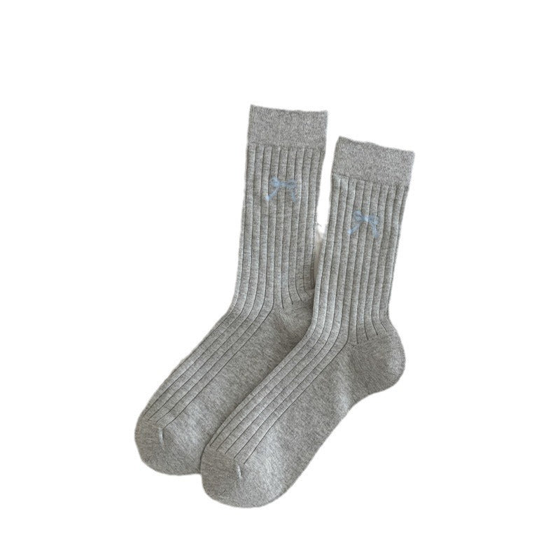 Bow Tube Socks Hollow Bunching Socks